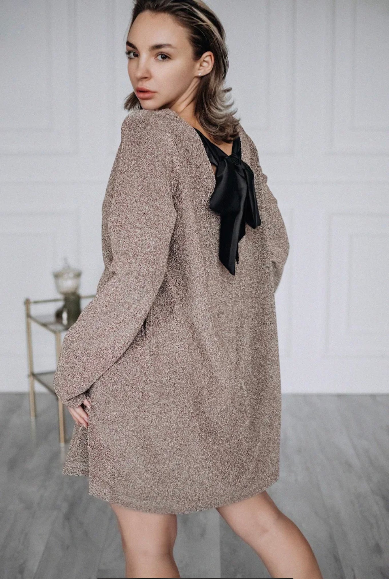 Dress with bow tie