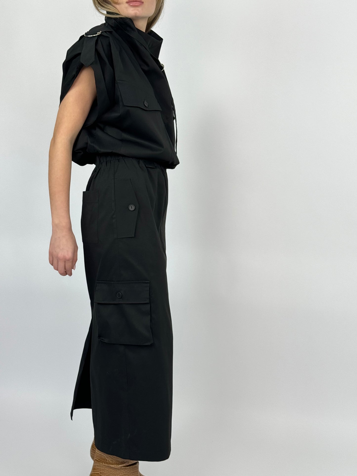 Cargo skirt midi