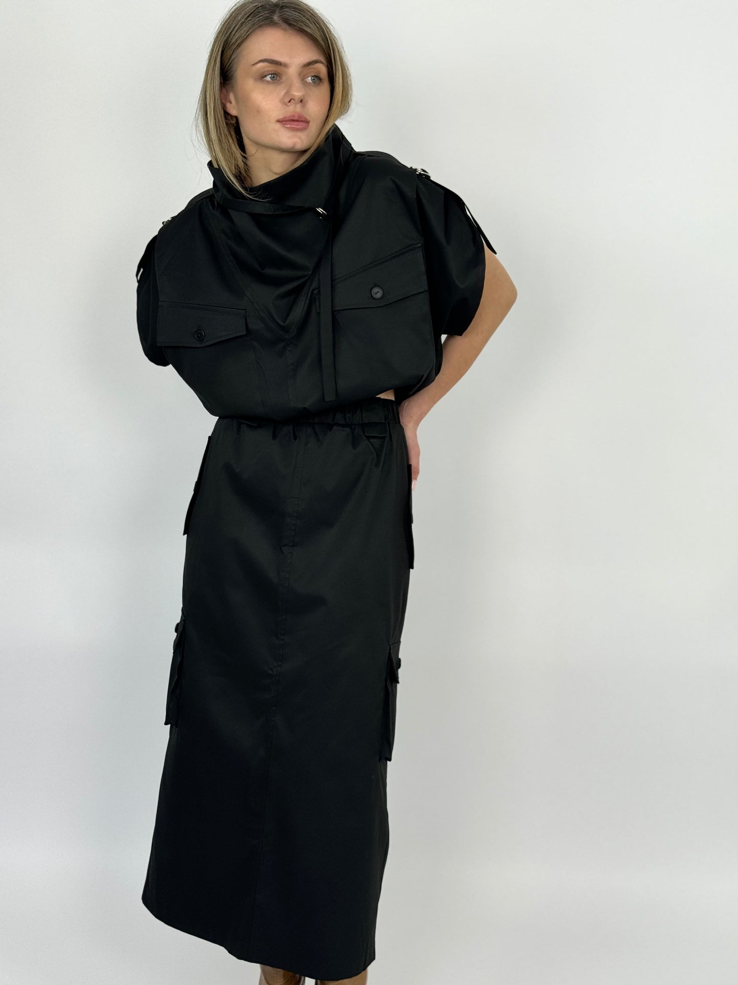 Cargo skirt midi