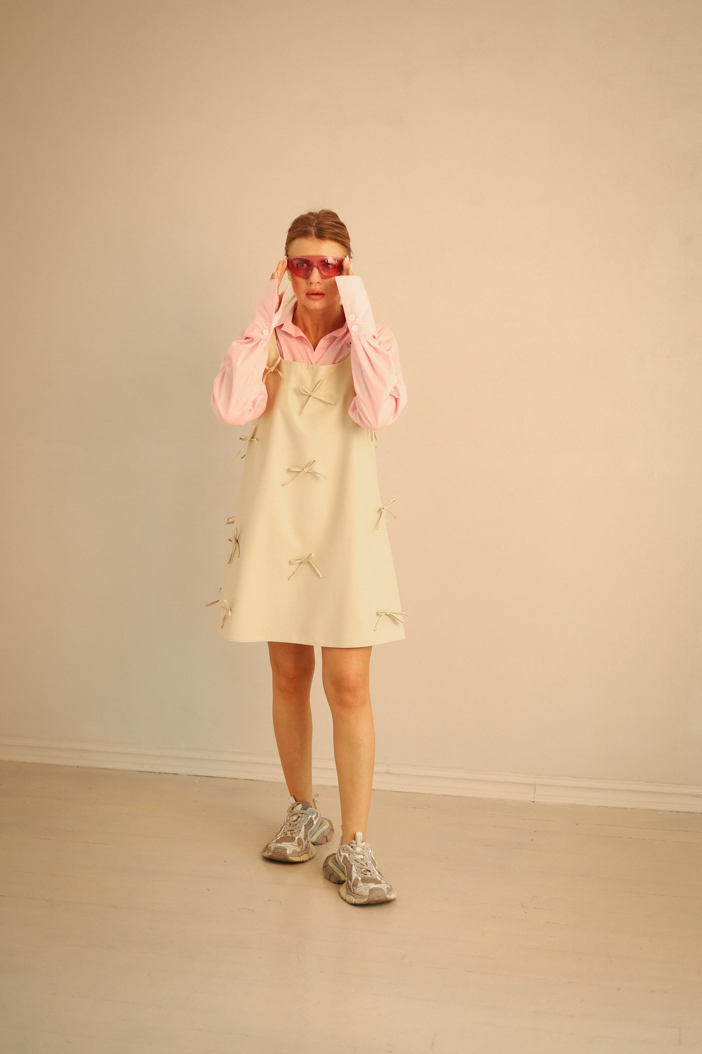 Eco-Leather Bow Tie Dress