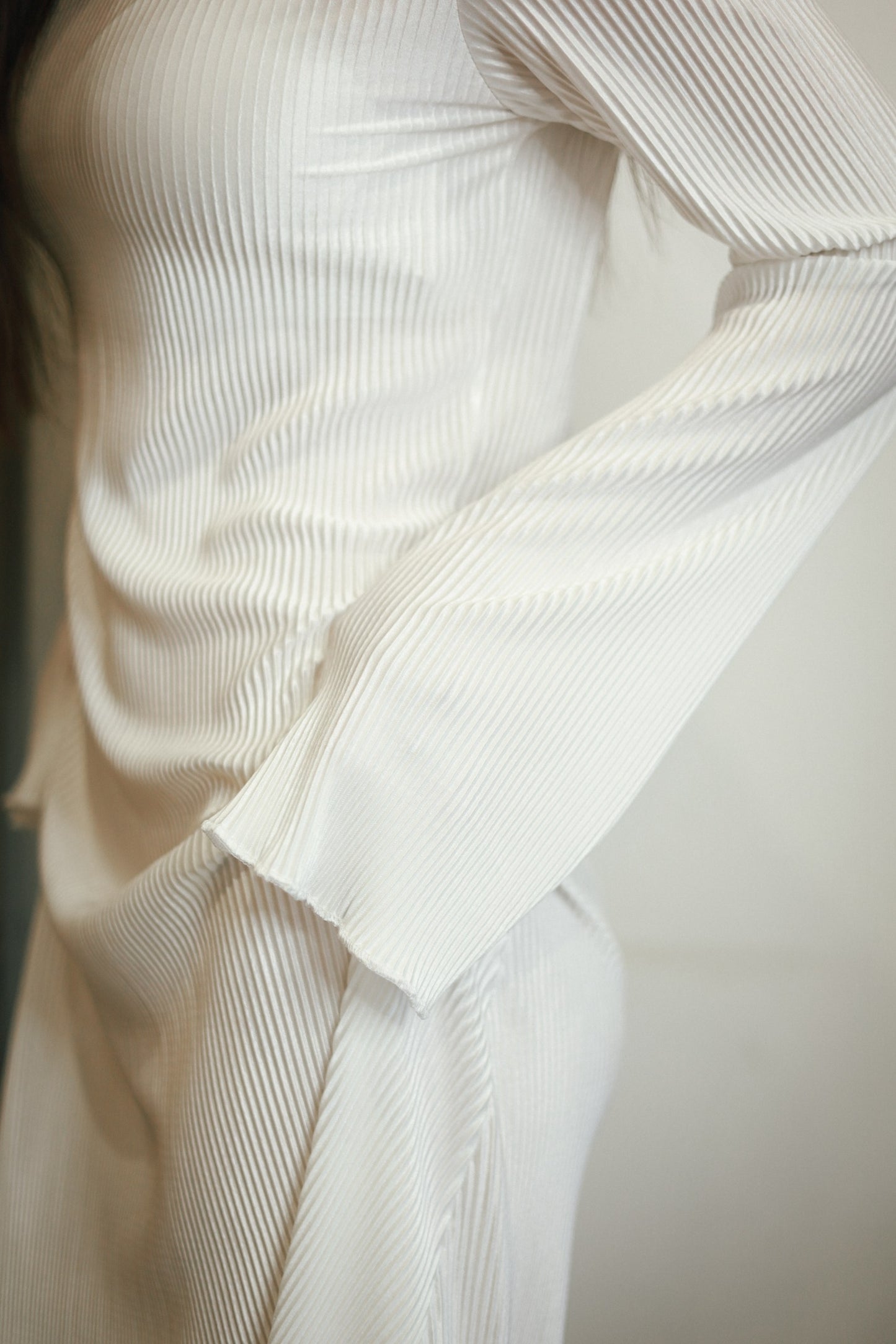 Silk-Effect Plisse Dress