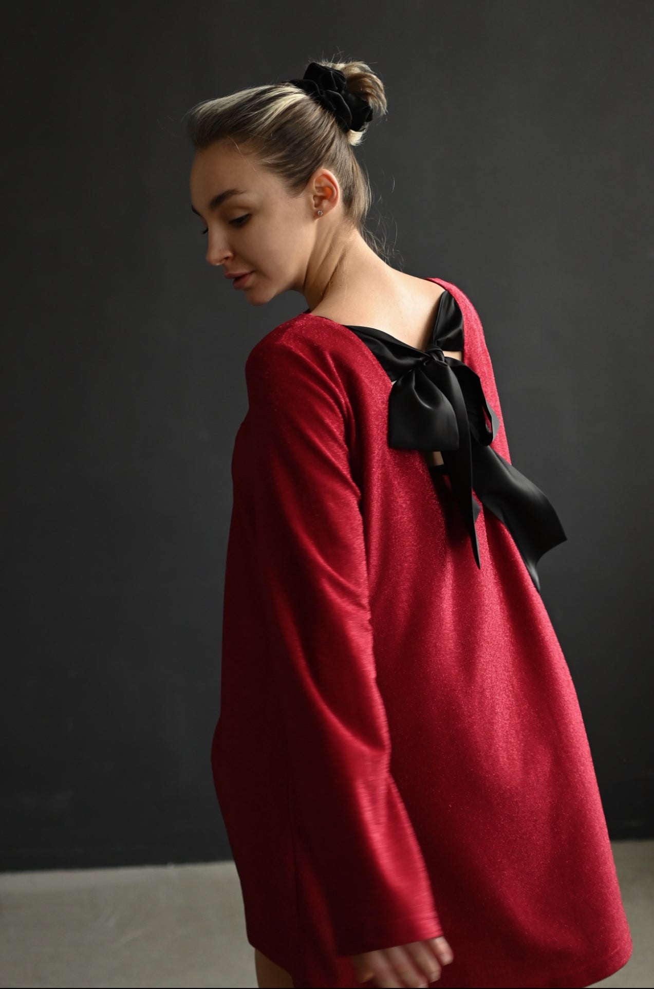 Dress with bow tie