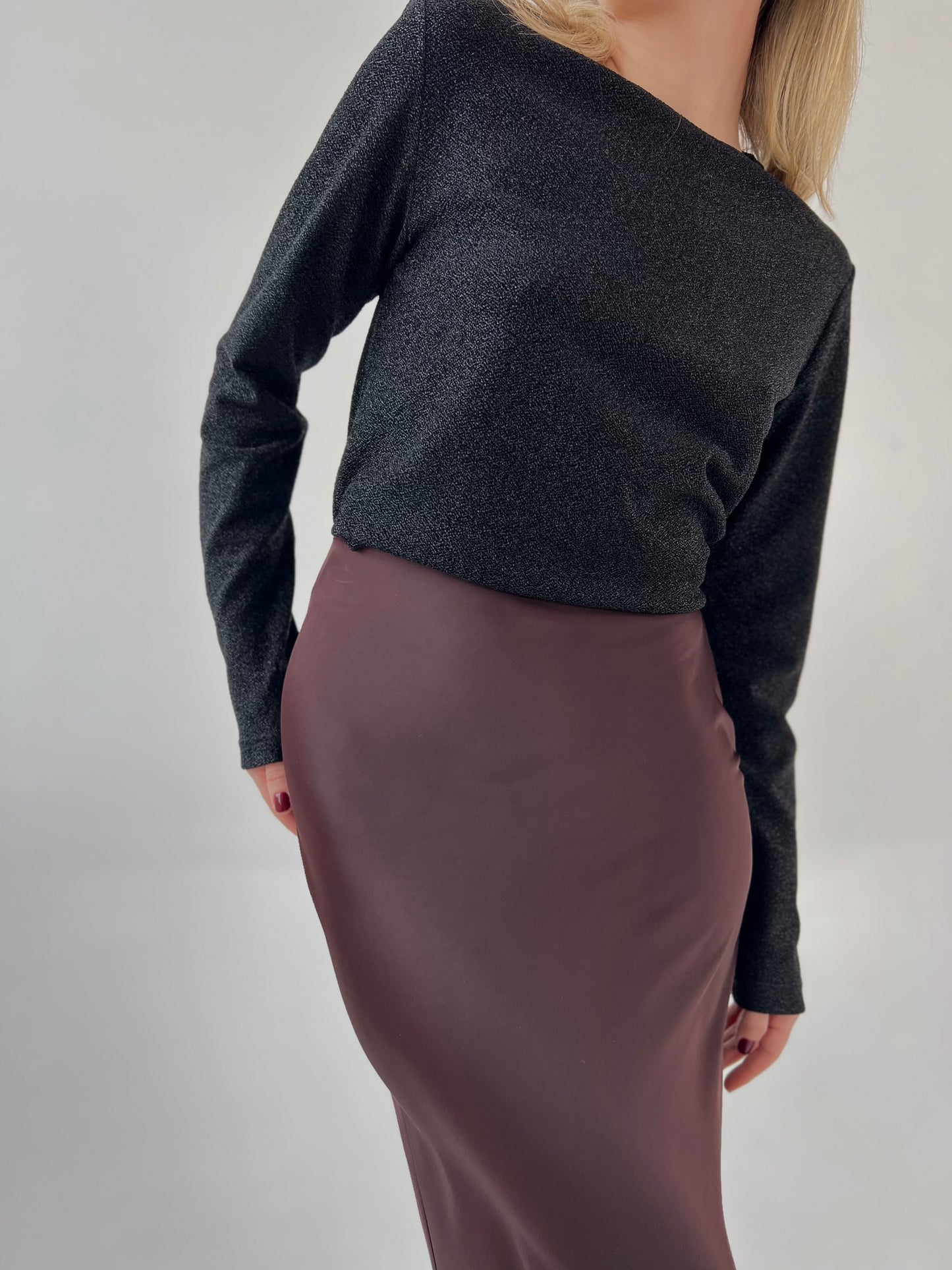 Fishtail silk skirt