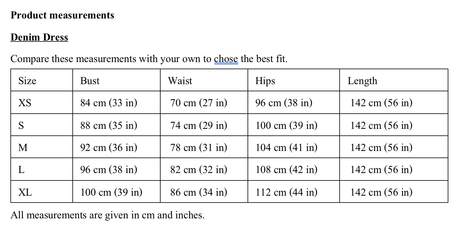 Product measurements