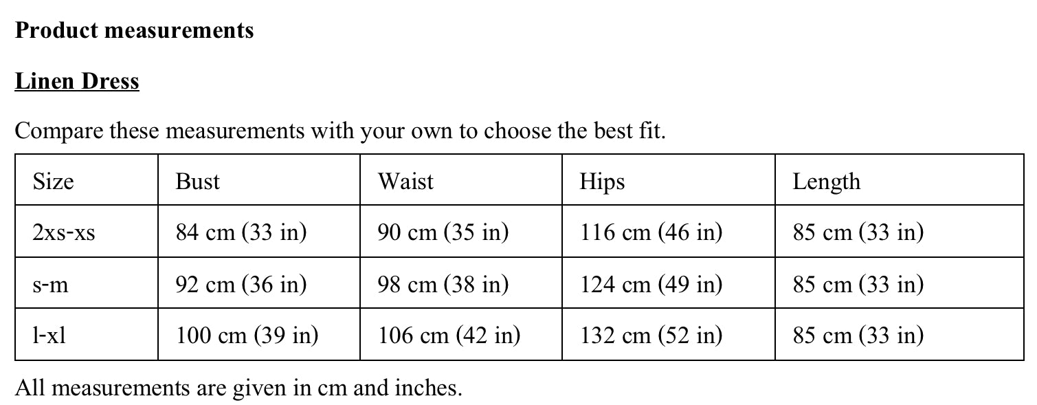 Product measurements