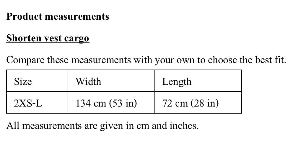 Product measurements