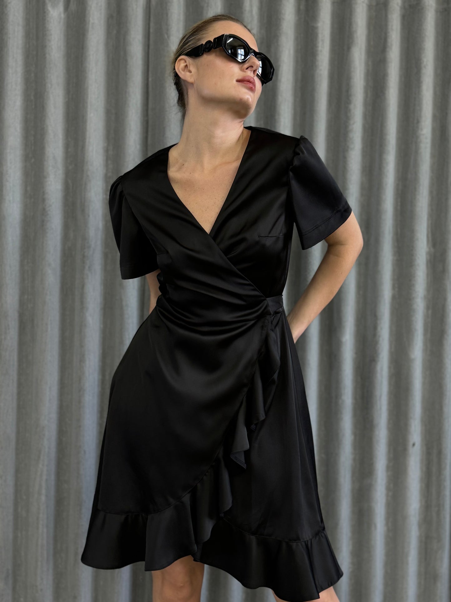 Wrap silky dress