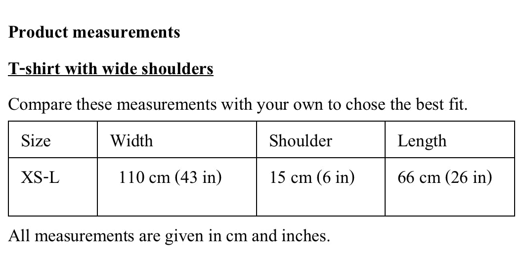 Product measurements
