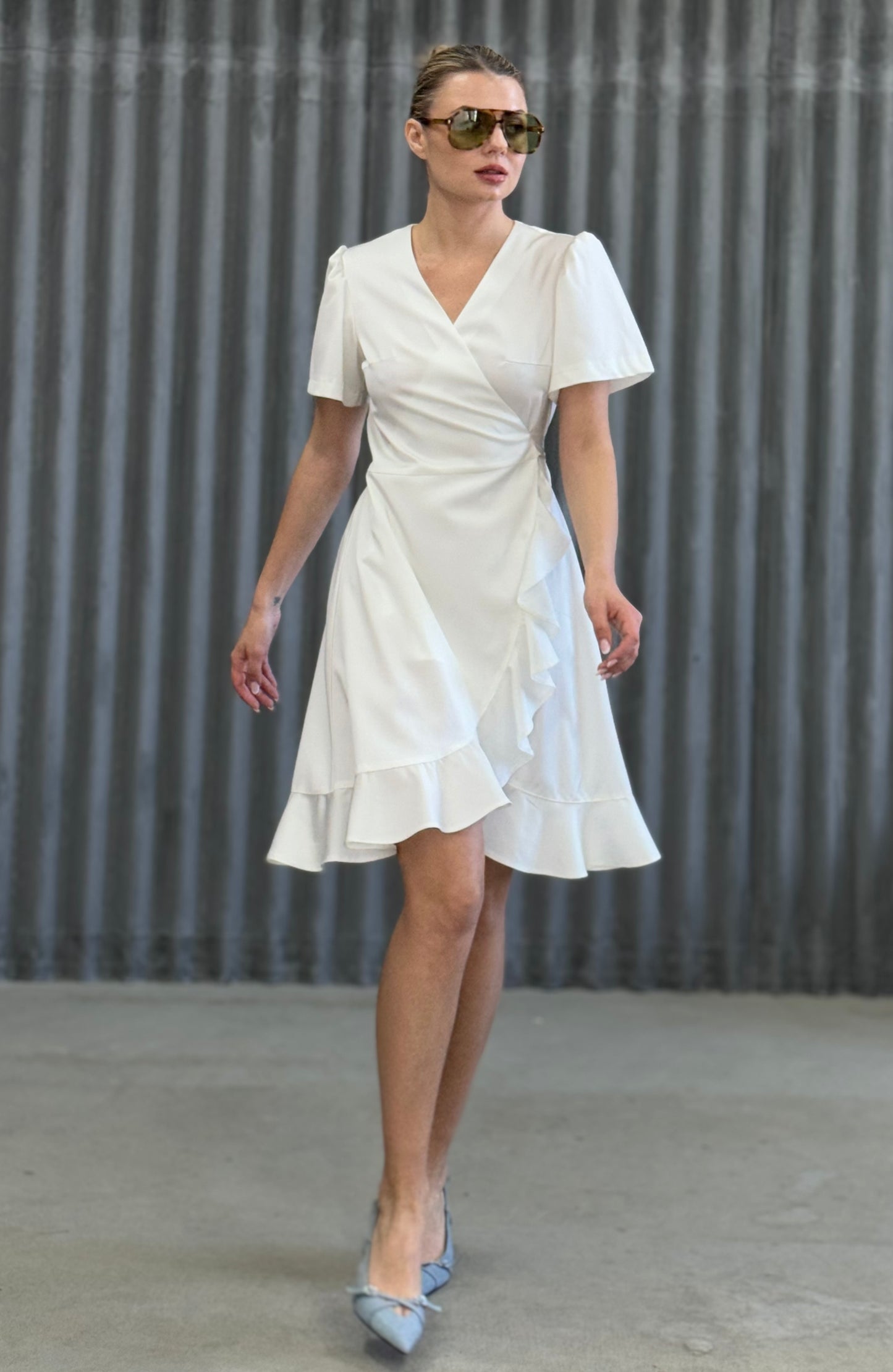 Wrap silky dress