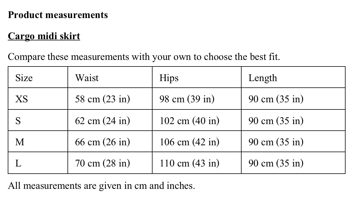 Product measurements