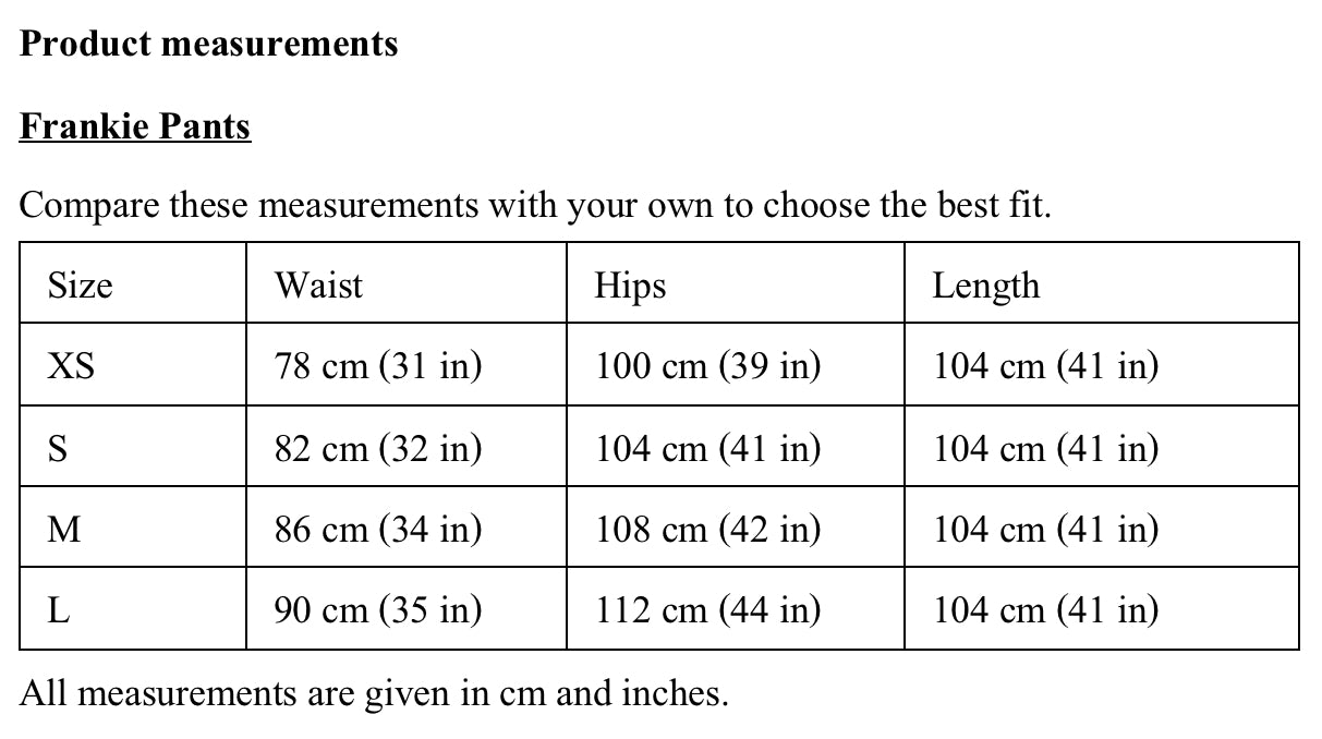 Product measurements