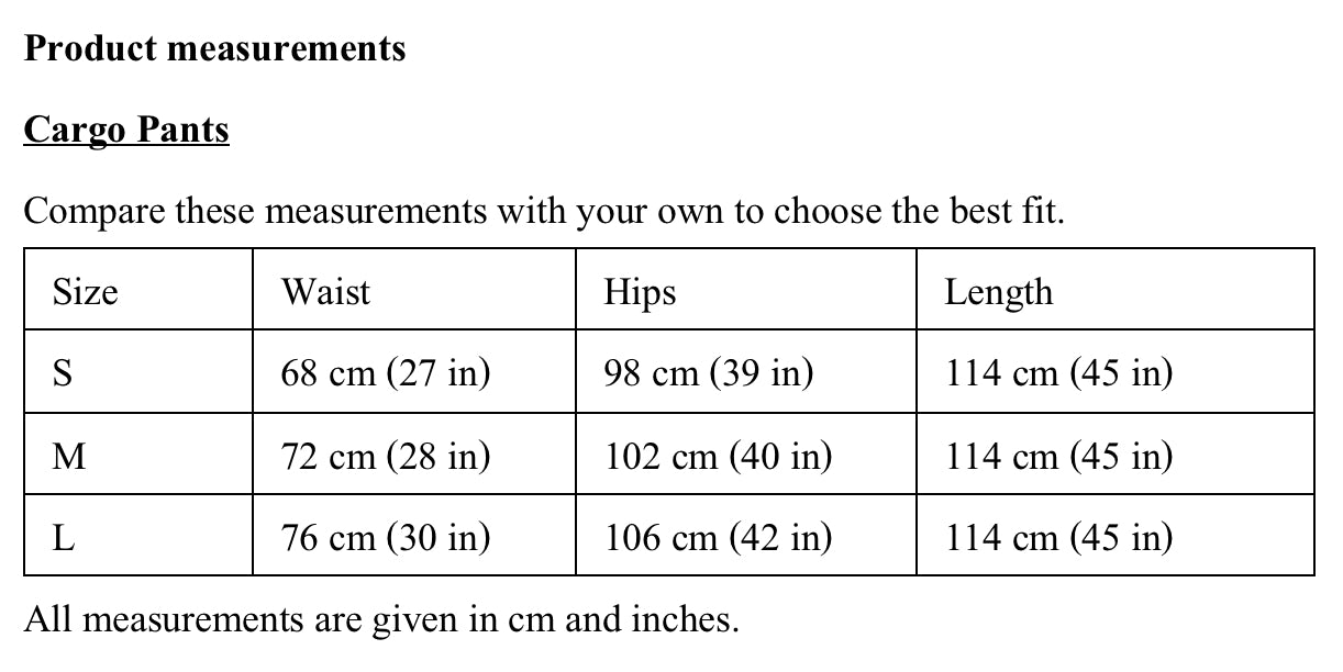 Product measurements