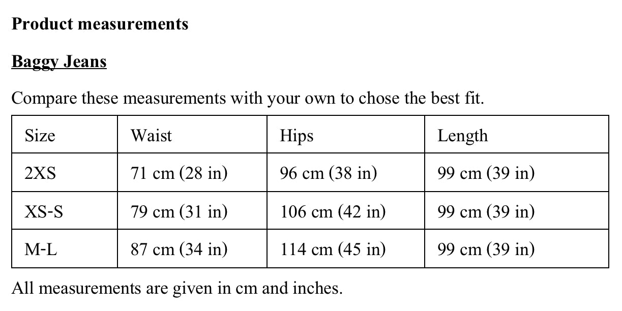 Product measurements