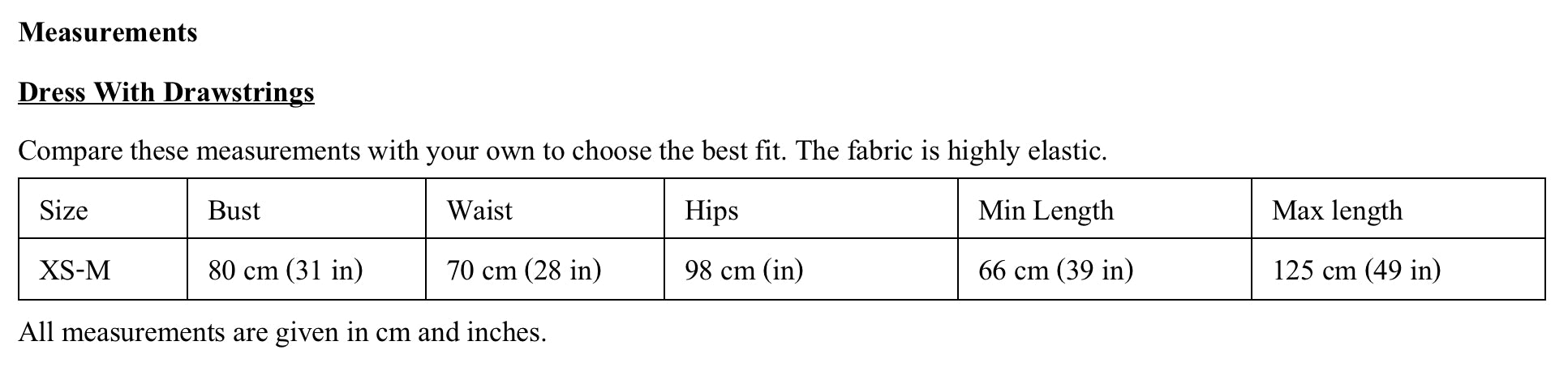 Product measurements