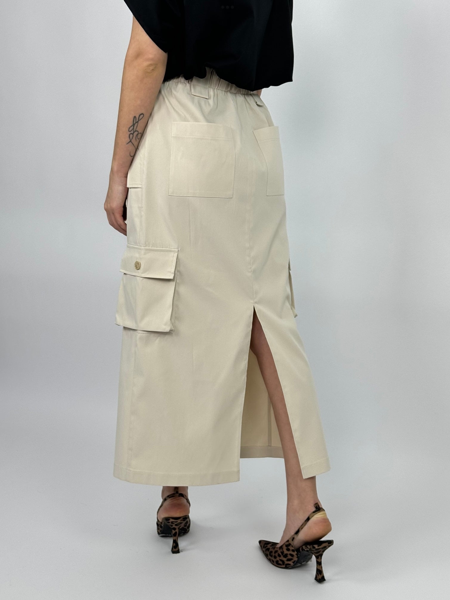 Cargo skirt midi