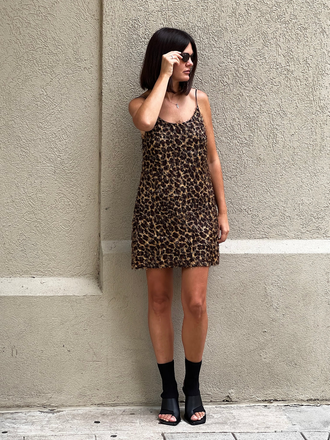 Leopard Mini Slip Dress