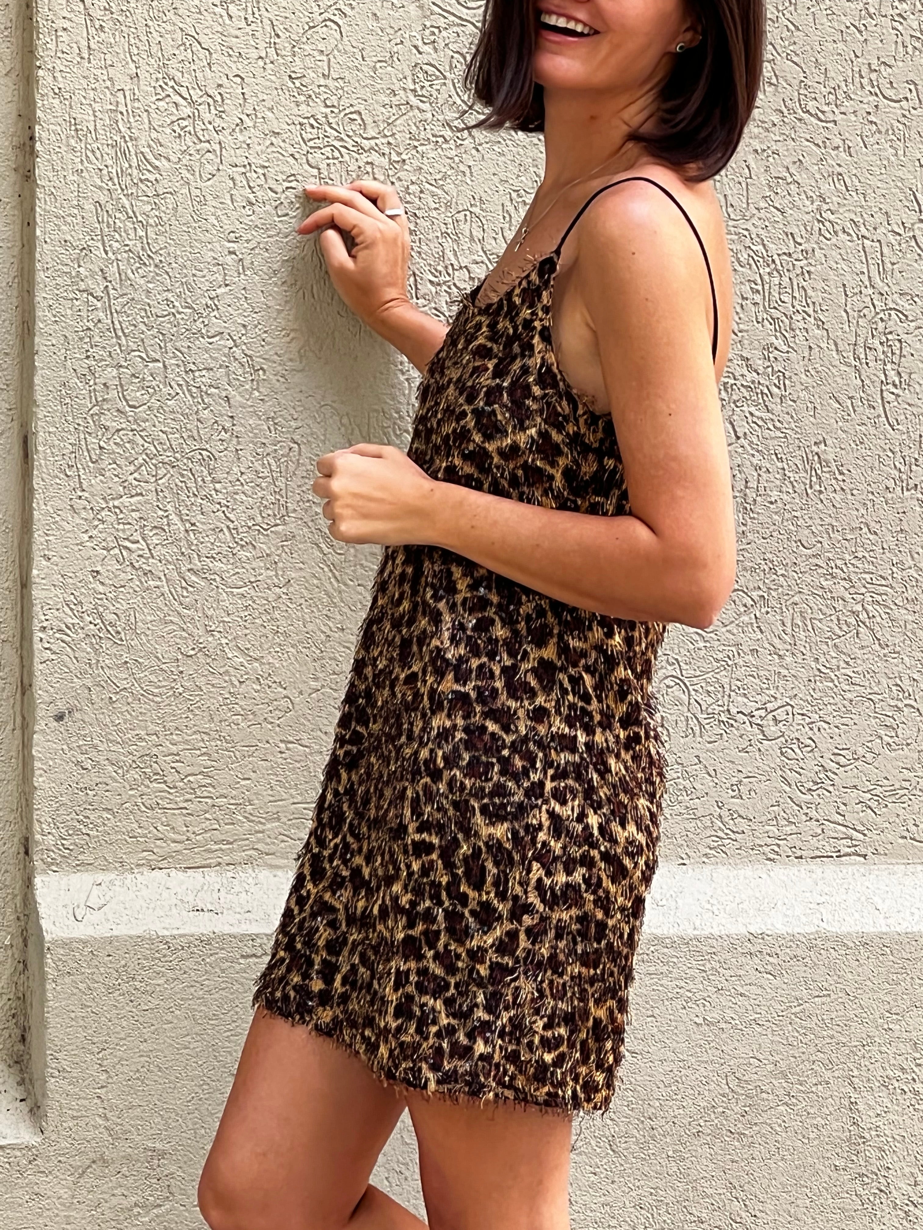 Leopard Mini Slip Dress