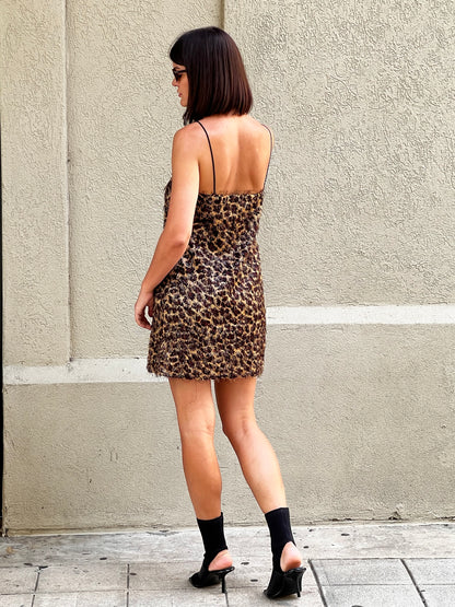 Leopard Mini Slip Dress