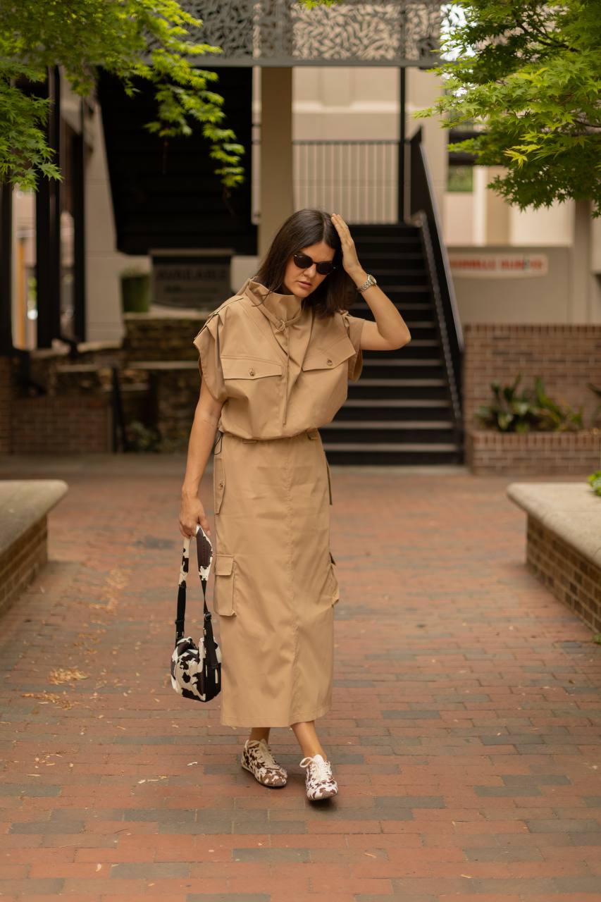 Cargo skirt midi