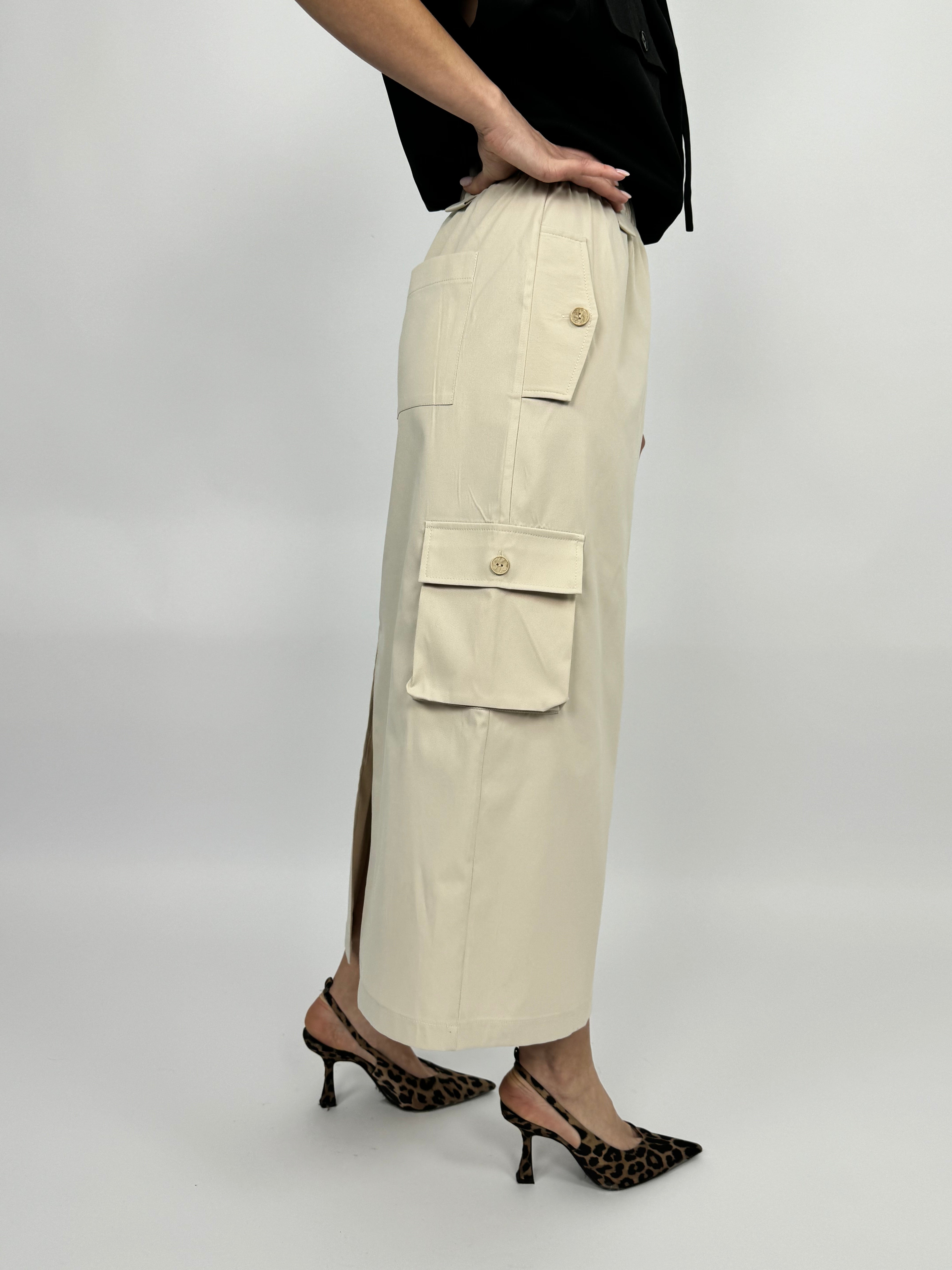 Cargo skirt midi