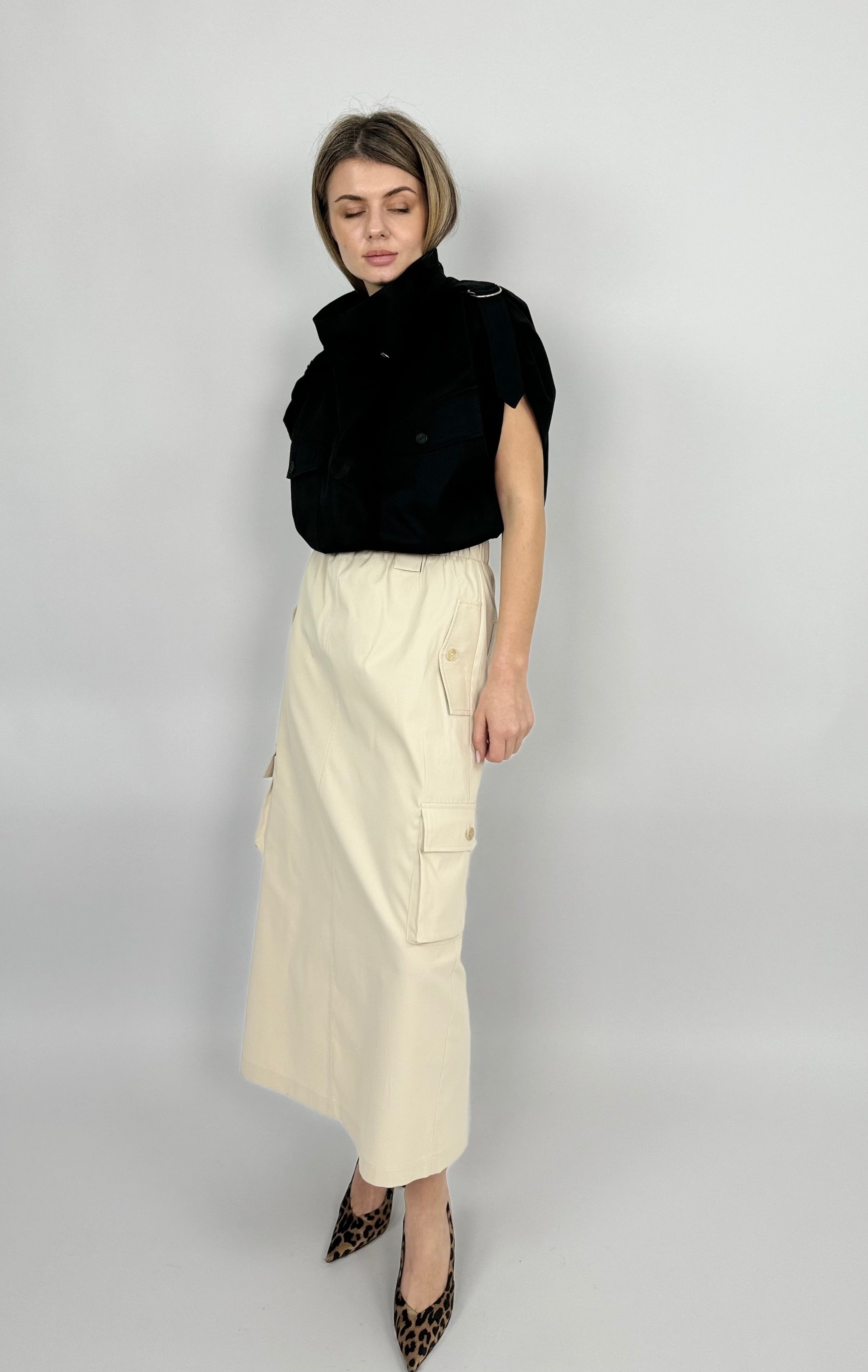 Cargo skirt midi