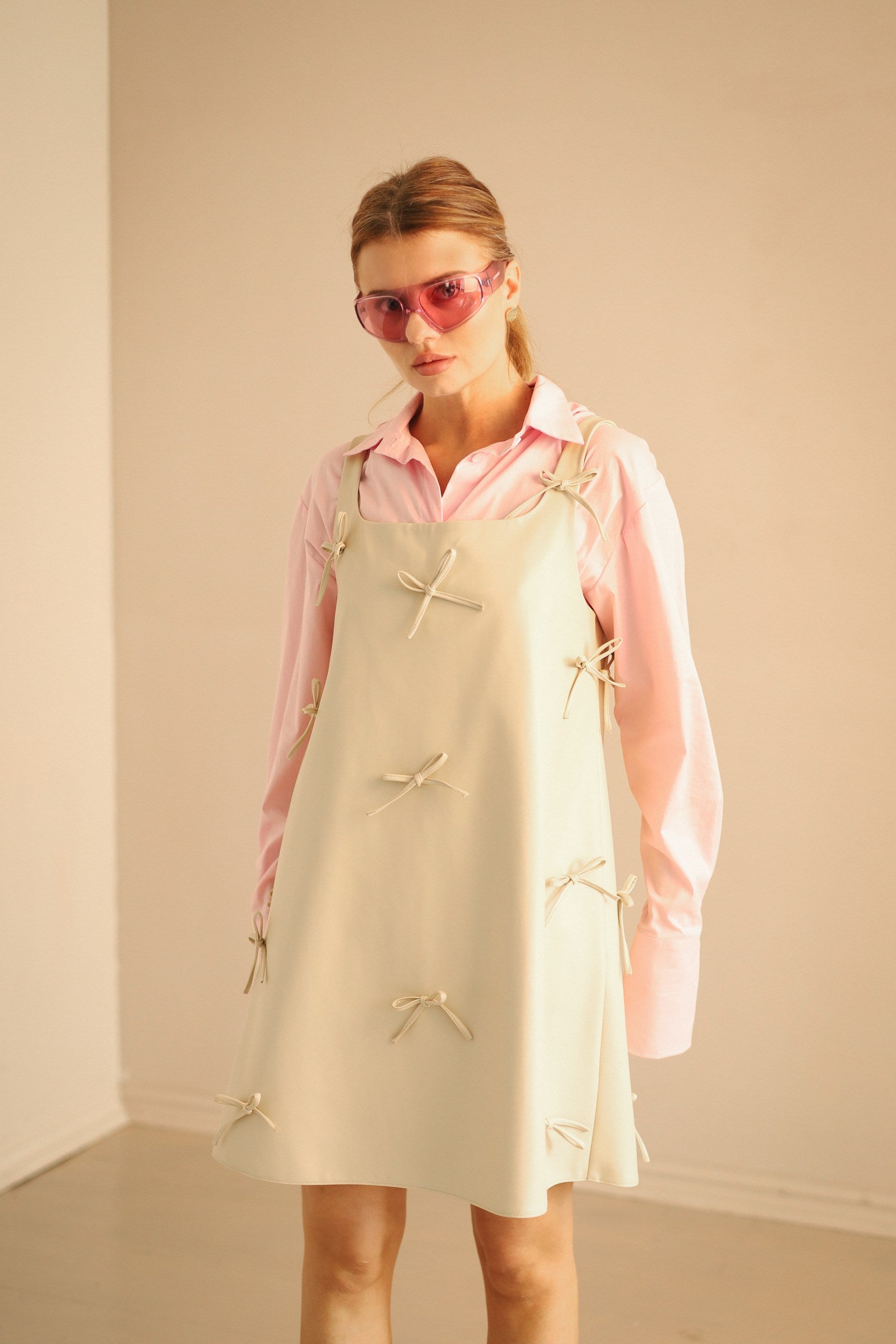 Eco-Leather Bow Tie Dress