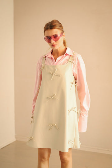 Eco-Leather Bow Tie Dress