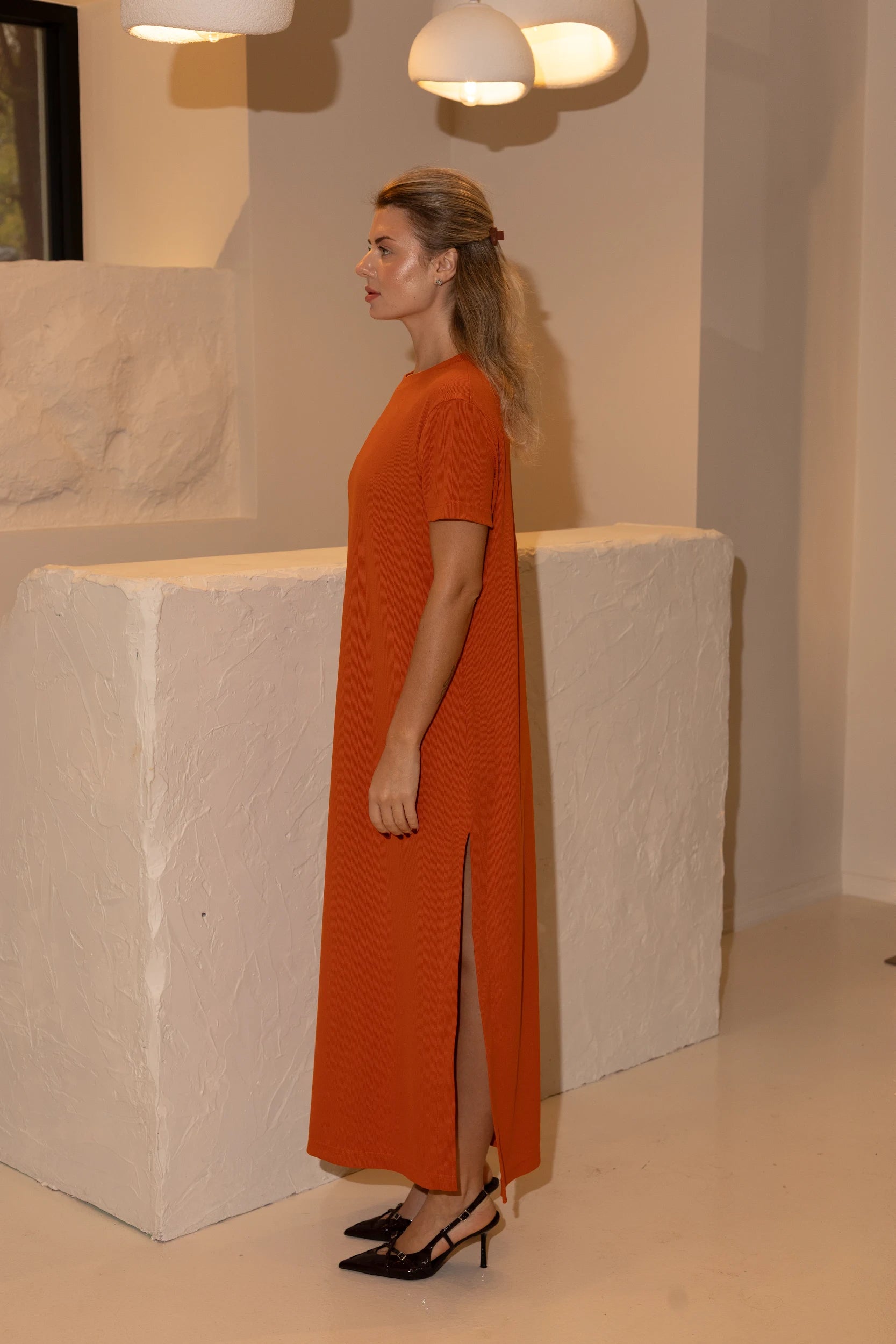 Noodle dress with cuts