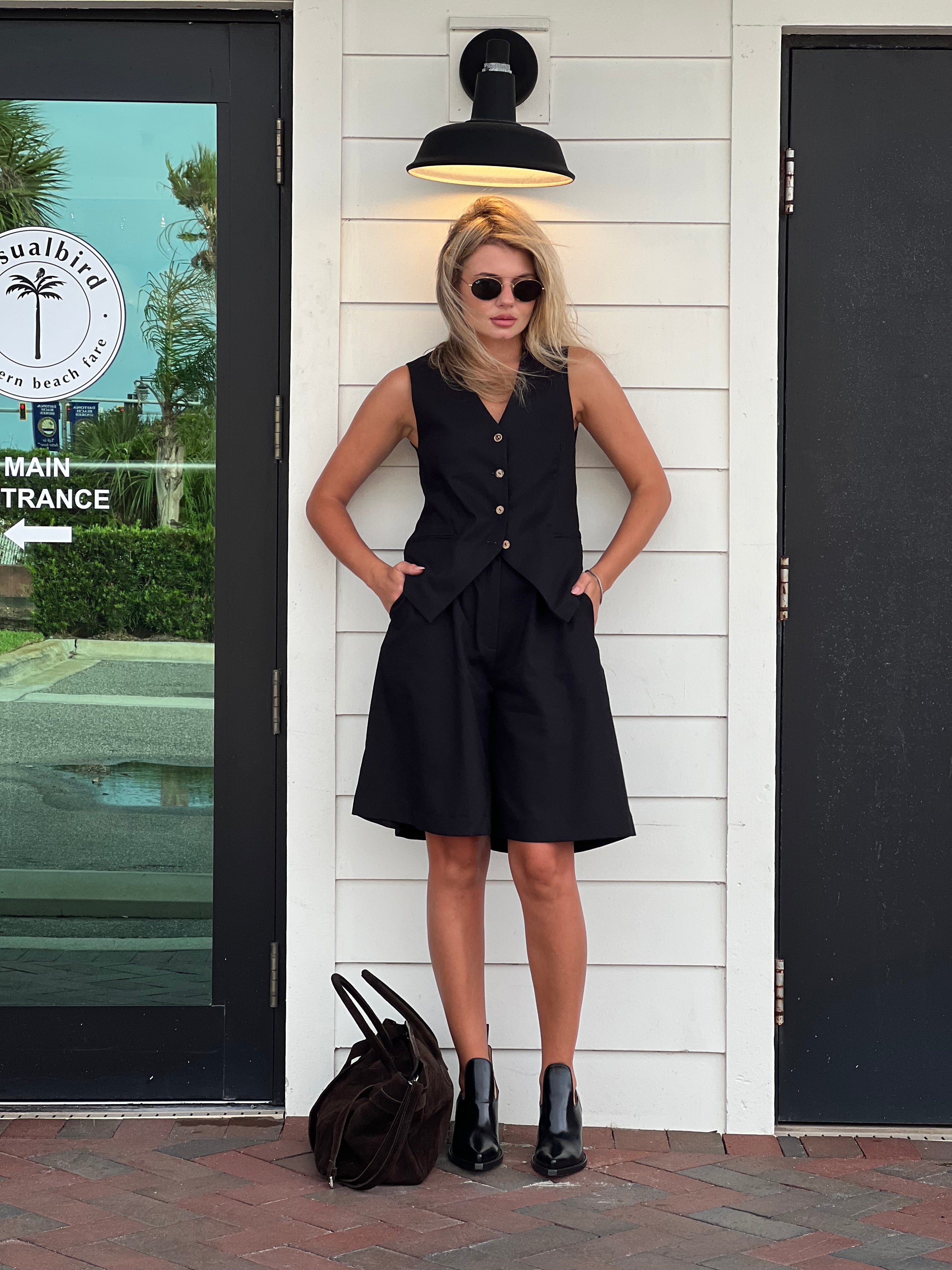 Linen suit with vest