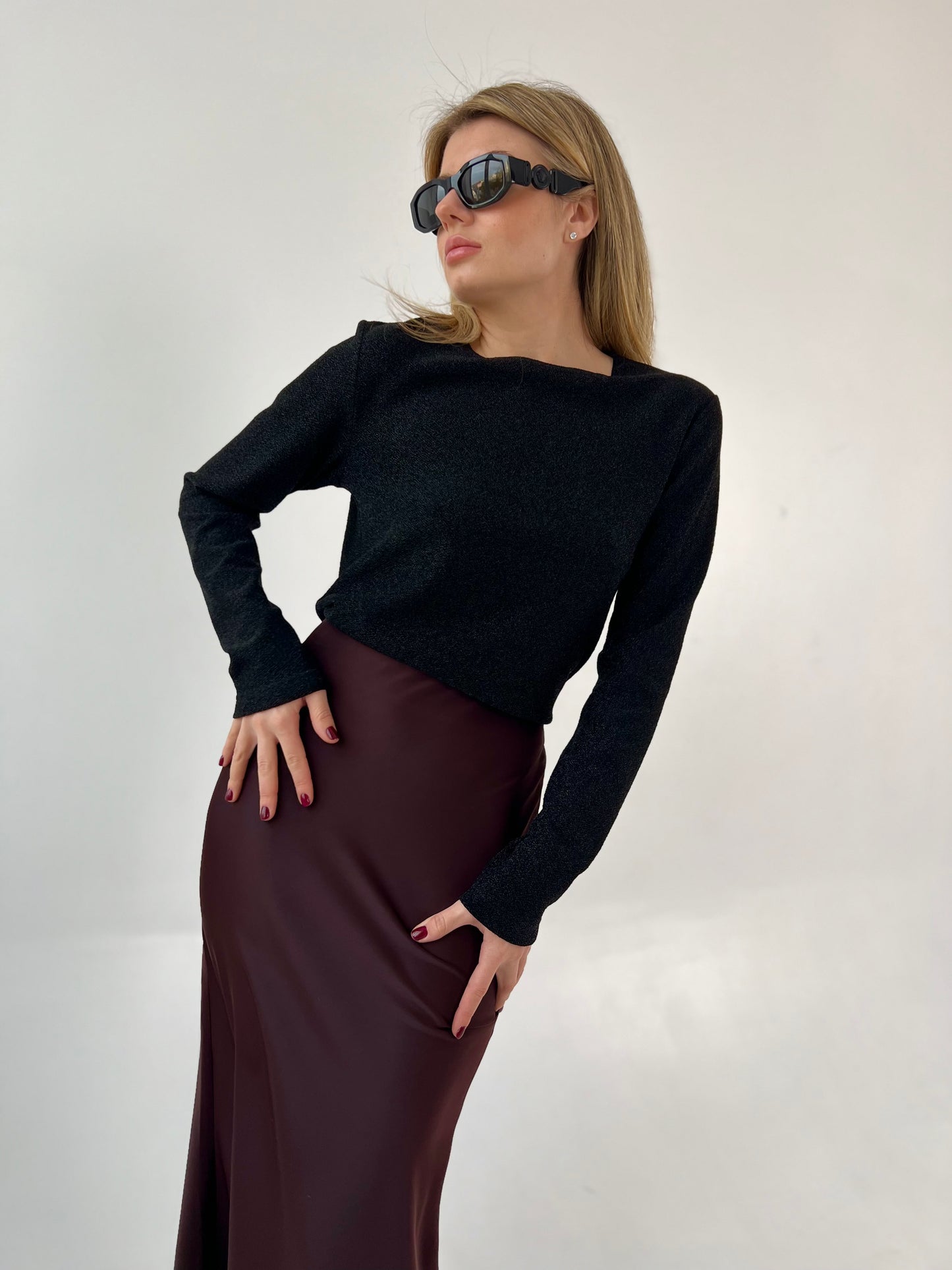 Fishtail silk skirt