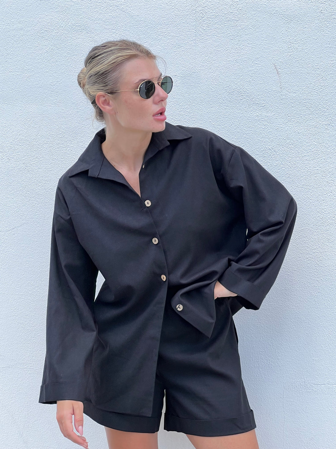 Linen suit with shirt