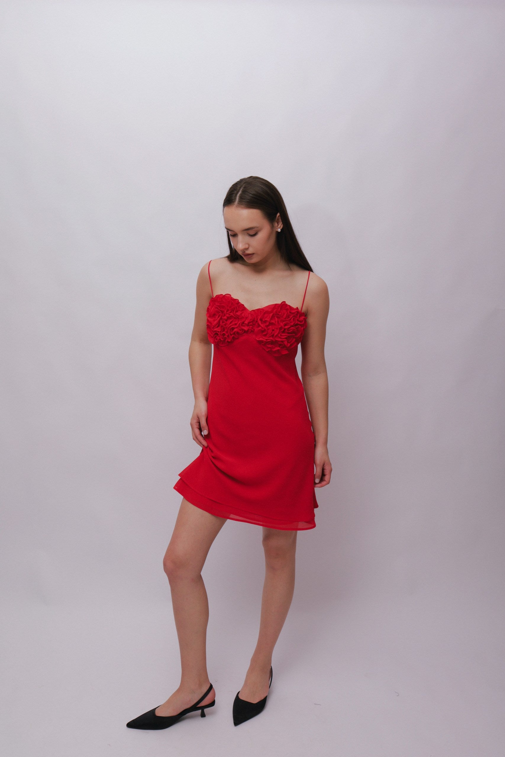 Chiffon Dress With Roses