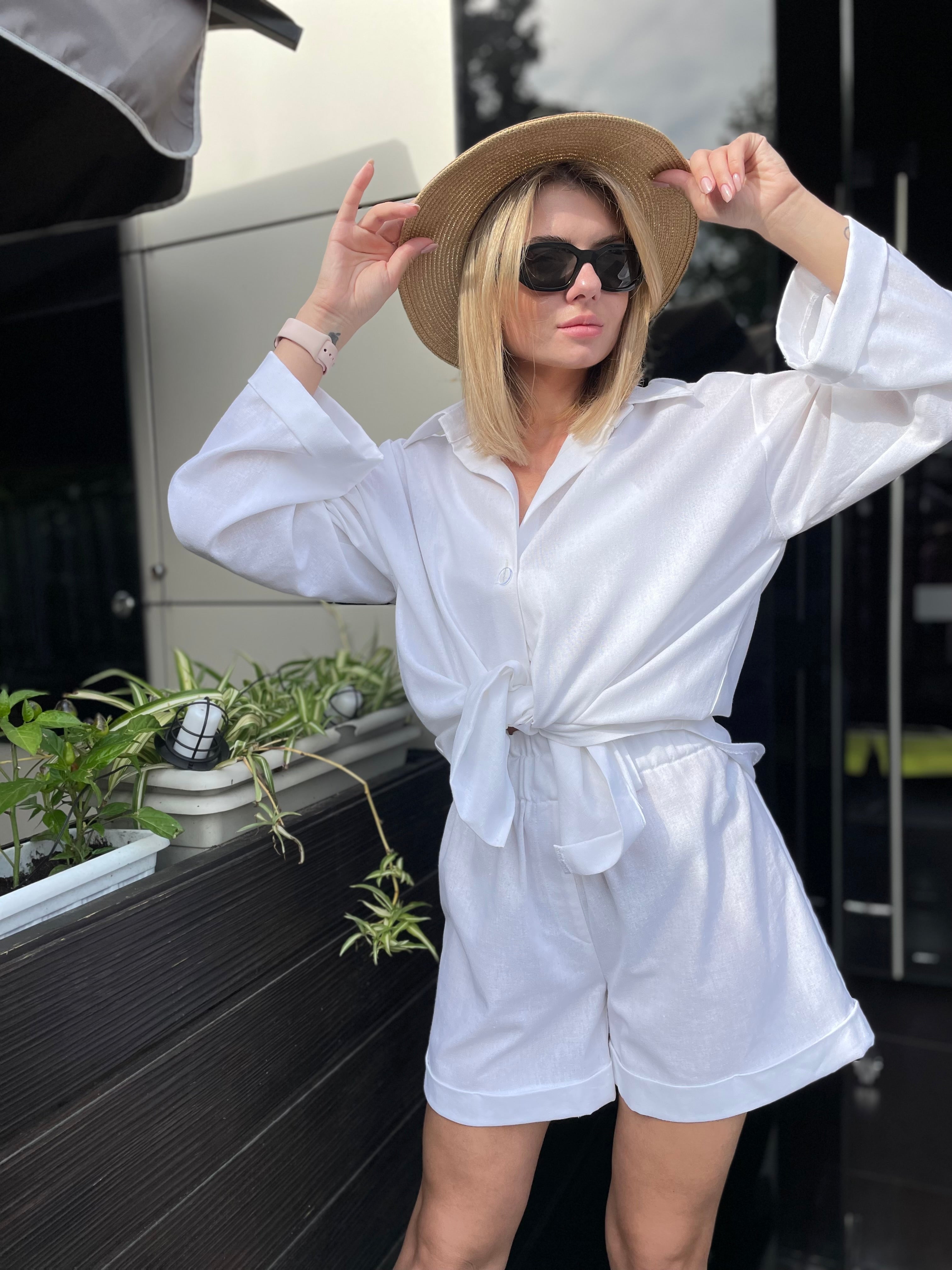 Linen suit with shirt