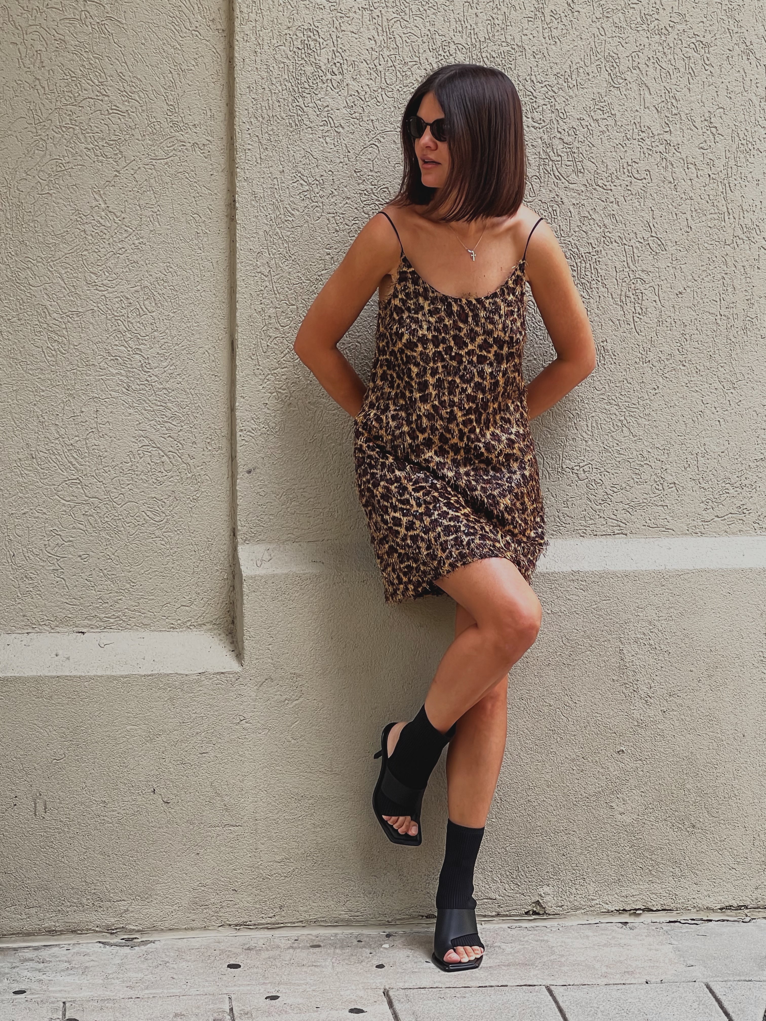 Leopard Mini Slip Dress
