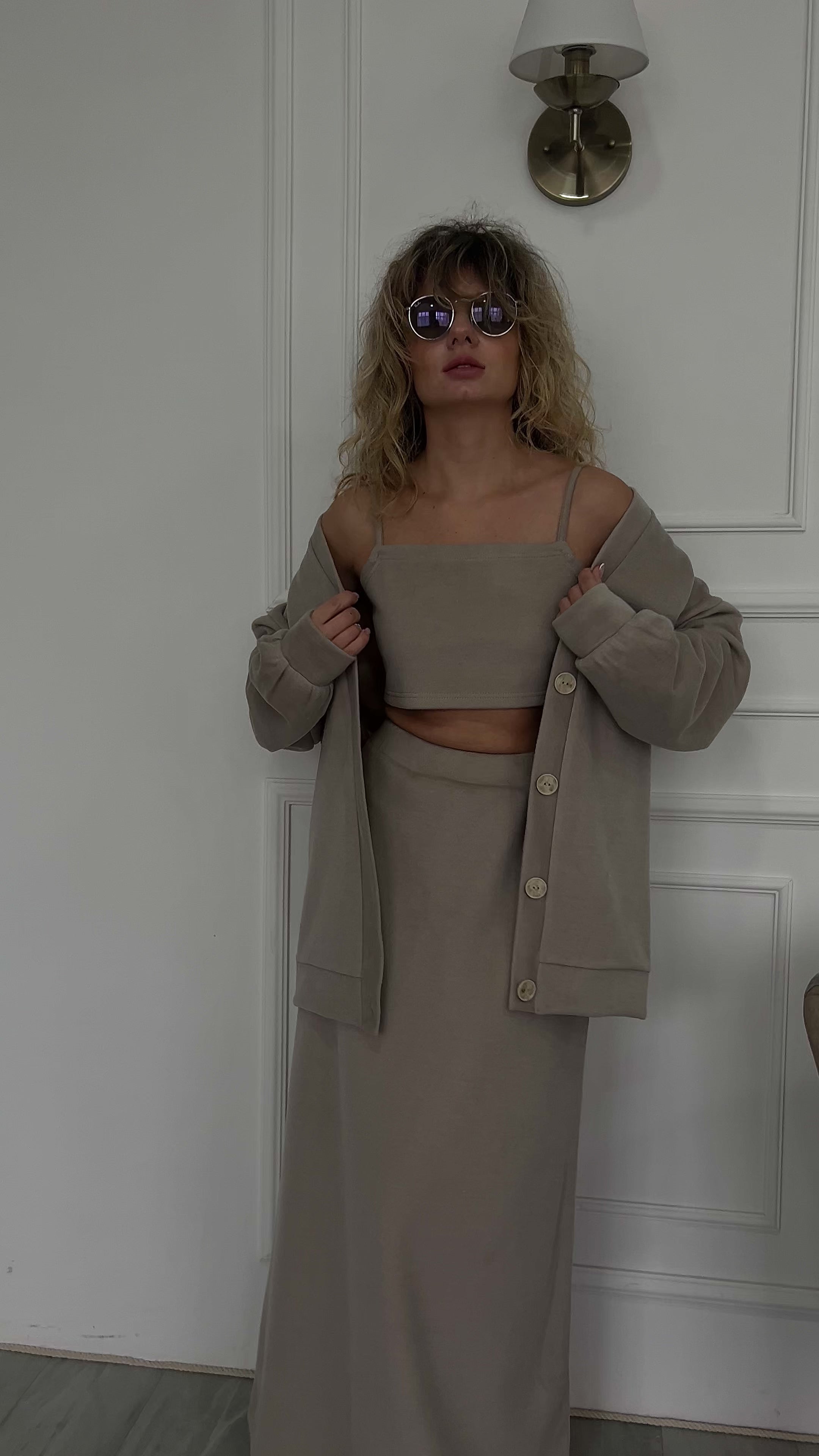 Alpaca Suit - Skirt, Cardigan & Top